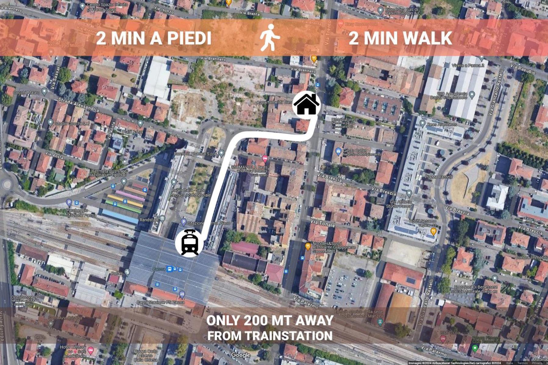 Stazione A 200M - Ampio Appartamento Con Parcheggio Notturno Gratis ปาร์มา ภายนอก รูปภาพ